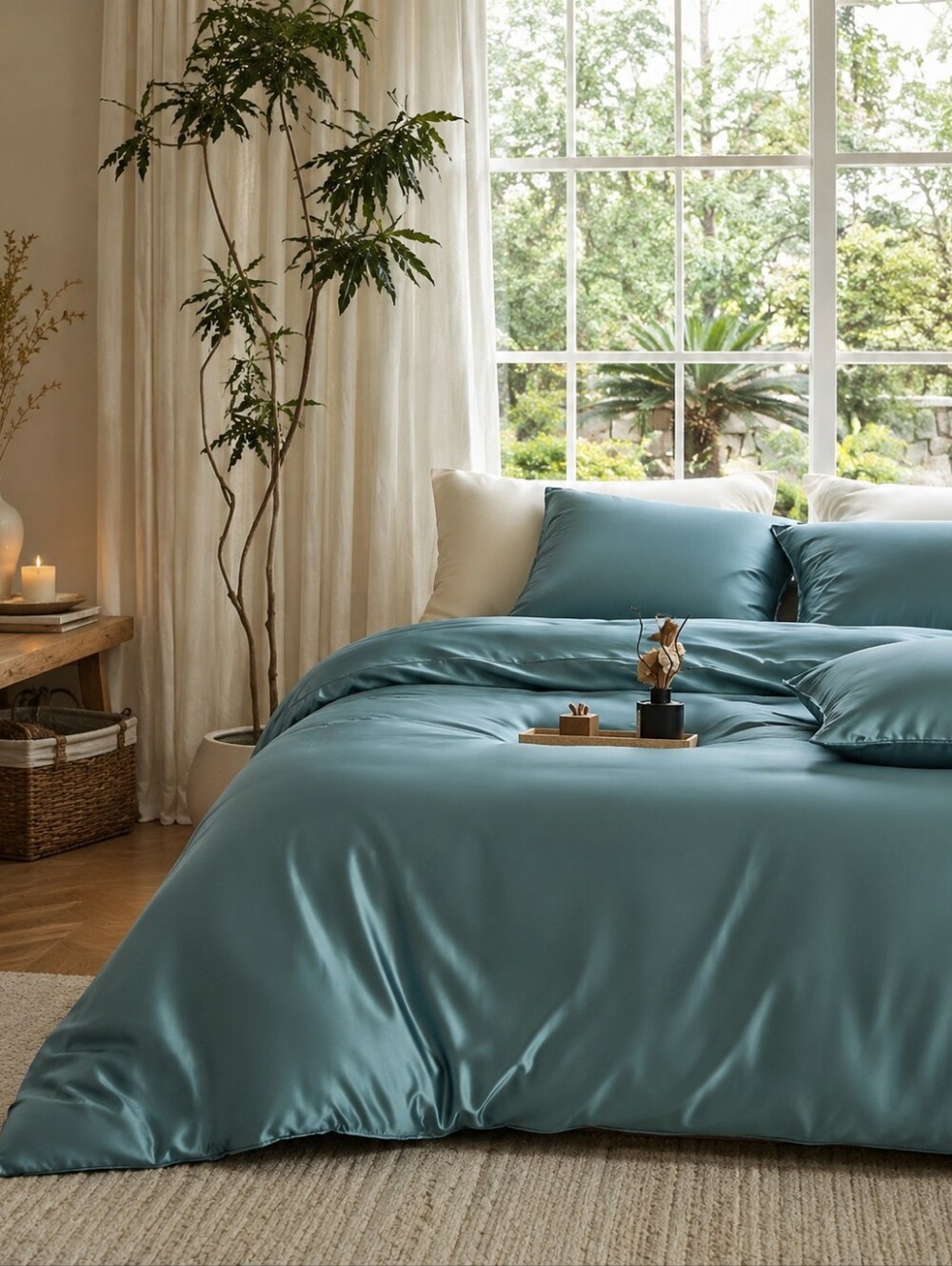 DOZ by SIJO Bamboo Viscose Duvet Cover or Sheet – King / Cal King – Teal